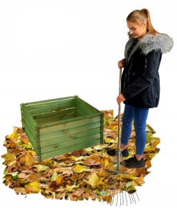DUŻY KOMPOSTOWNIK DREWNIANY POJEMNIK NA ODPADY BIO ZIELONY OGRODOWY KUBATURA 400L  95X95X46 SZYBKI  MONTAŻ(KOM1  K)