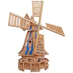 Piękny Wiatrak do ogrodu BLIŹNIAKI ze światłem Solar LED kolor Niebieska łuska LGS1 NB