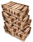 5 Duże Drewniane Zamykane Skrzynie 63,5x37,5CM Eko Produkt SKRZ1 OPAL x5