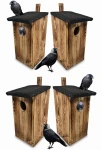 Zestaw 4 Budki lęgowe dla Dużych ptaków Kawka Dzięcioł (BLK1 OPAL x4)