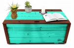 Kolorowy Kufer Komoda ze schowkiem Stolik kawowy Mebel Siedzisko drewniane Z Dużym Blatem Skrzynia  Szkatuła Na Rzeczy HADE2 MR O