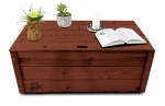 Brązowa Skrzynia Komoda ze schowkiem Drewniany Kufer Stolik kawowy Do Salonu Mebel do przechowywania Odporny Trwały Na Zewnątrz 93 cm x 54 cm HADE2 O
