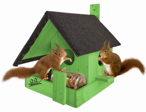 DOMEK DLA WIEWIÓREK ZIELONY Z DACHEM BIUTUMICZNYM.jpg