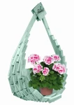 Drewniana donica do ogrodu Wisząca ozdoba kwietnik do ogrodu Kosz ozdobny Doniczka na kwiaty Kwietnik na pelargonie bratki KOSZ1 MRP