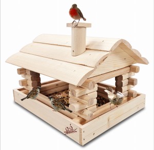 Karmnik dla ptaków klasyczny drewniany na balkon taras karmniczek na parapet okno karmniki ozdobne sikorki wróble domek dla ptaków schronienie K182a N