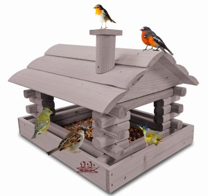 Karmnik dla ptaków klasyczny drewniany na balkon taras karmniczek na parapet okno karmniki ozdobne sikorki wróble domek dla ptaków schronienie K182a SN