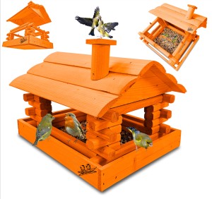 Karmnik dla ptaków klasyczny drewniany na balkon taras karmniczek na parapet okno karmniki ozdobne sikorki wróble domek dla ptaków schronienie K182a B