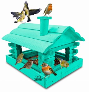 Karmnik dla ptaków klasyczny drewniany na balkon taras karmniczek na parapet okno karmniki ozdobne sikorki wróble domek dla ptaków schronienie K182a MR