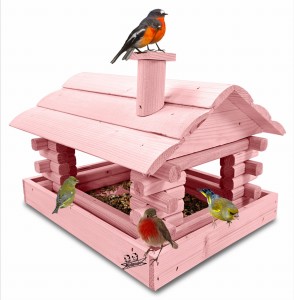 Karmnik dla ptaków klasyczny drewniany na balkon taras karmniczek na parapet okno karmniki ozdobne sikorki wróble domek dla ptaków schronienie K182a RÓPP