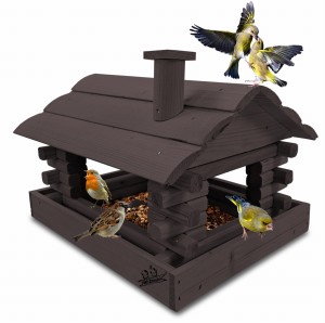 Karmnik dla ptaków klasyczny drewniany na balkon taras karmniczek na parapet okno karmniki ozdobne sikorki wróble domek dla ptaków schronienie K182a CZ