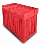 Kufer Drewniany Czerwony Komoda Meble Ogrodowe Szafka Na Buty Schowek Na Zabawki Skrzynia Ławka Pufa MEBEL1 CB