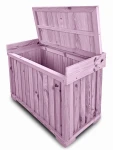 Kufer Drewniany Pastelowy Fioletowy Komoda Meble Ogrodowe Szafka Na Buty Schowek Na Zabawki Skrzynia Ławka Pufa MEBEL1 FNP
