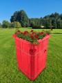 Duża Donica Drewniana VIP Kwietnik Na Pelargonie Serce Walentynki Warzywnik Ze Schowkiem Na Narzędzia Donice Ogrodowe Kolor Czerwony Tarasowe Doniczka Wysoka Ozdobna Mebel SERCE3 CB