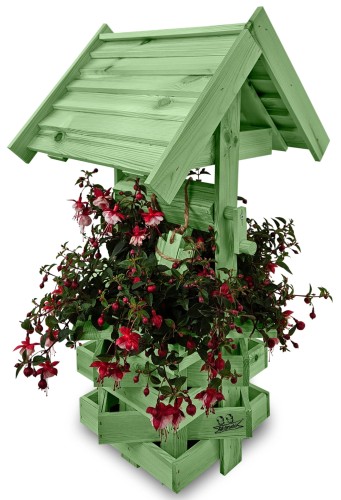 Ozdoby balkonowe domowe studnia drewniana ozdobna ogrodowa doniczka na kwiaty kwietnik studzienka SC4 ZZP