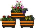 Kaskada na pelargonie kwietnik donica doniczki 3 szt. ozdobne skrzynki drewniane KASKADA4 CZ B