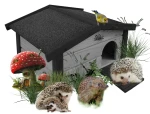Budka dla Jeża z dachem bitumicznym na działkę DOMEK DREWNIANY EKO  HDJ10 SN CZ