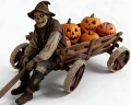 Drewniany wózek dekoracyjny na Haloween i jesień dekoracja całoroczna Ekspozycja na Dynie HWD3 O174046290.png