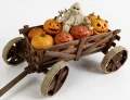 Halloweenowy Wóz na dynie ozdobne kolorowe tykwy wrzosy stroik Jesienny Dekoracja Happy Halloween do ogrodu największa ozdoba przed dom Ozdobić dom halouin HWD3 O