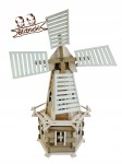DEKORACYJNY DREWNIANY WIATRAK OGRODOWY, MŁYN,121CM (HA1 SN BI)