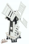 Dekoracyjny wiatrak z drewna Solidny 73 CM Figura drewniana Impregnowany ozdobny Czarno-biały WP1 CZ BI