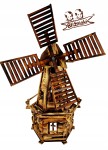 Dekoracyjny Duży Wiatrak drewniany Masywny trwały 121 cm Ozdoba na działkę do ogrodu HAS1 OPAL