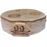 Świecznik wydrążony na pniu brzozy Dekoracyjny Rustykalny na 3 punkty Tealight SW3a 