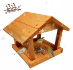 Karmnik dla ptaków sosnowy Drewniany dom 23x30x23 (K168 B)