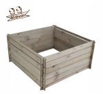 DUŻY KOMPOSTOWNIK DREWNIANY POJEMNIK NA ODPADY BIO  OGRODOWY KUBATURA 400L  95X95X46 SZYBKI  MONTAŻ(KOM1 SN)