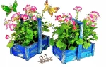 FLOWERBOX BLUE DREWNIANY KOSZYK Z RĄCZKĄ NOSIDEŁKO (DSKR1 "NBPT")