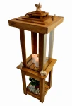  STYLOWY ZESTAW  LAMPION DĘBOWY PLUS STOLIK DĘBOWY DEKORACYJNY  ORGINALNY DODATEK DO SALONU ,POKOJU,ŁAZIENKI.(LAMP1 W + REGD10 W) DOM UNIWERSALNY (id: 882)